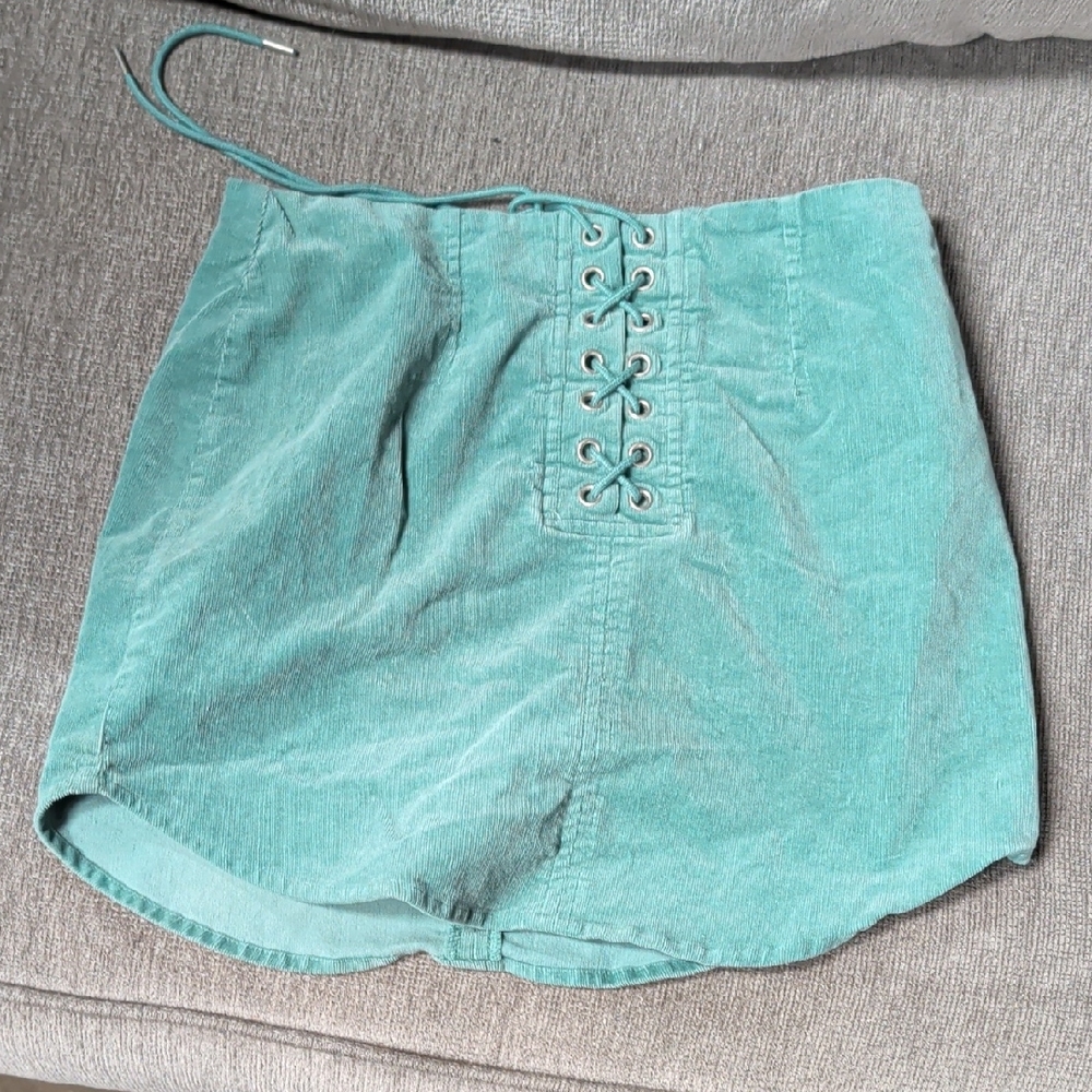 Forever 21 Turquoise Lace-Up Skort